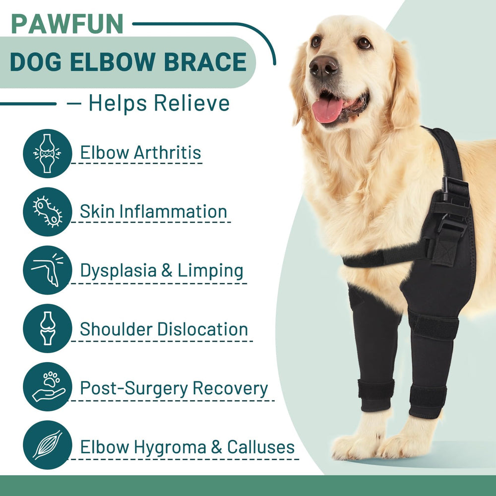 Pawfun manche-coude-chien double protegee pour un soutien équilibré lors des sorties.