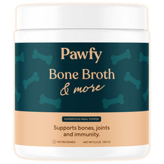 Pawfy bouillon os versement sur croquettes pour une saveur irrésistible.