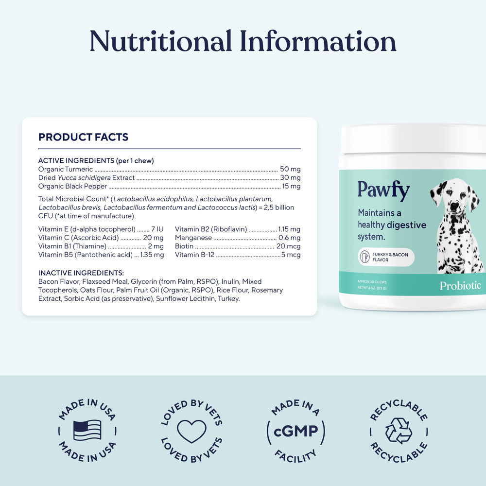 Pawfy Probiotiques – usage quotidien facile, s'intègre à votre routine.