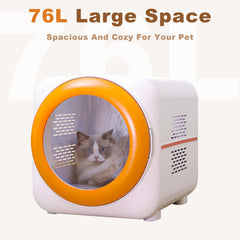 PawGalaxy Box sèche-poil déploie une circulation d'air à 360° pour un séchage homogène.