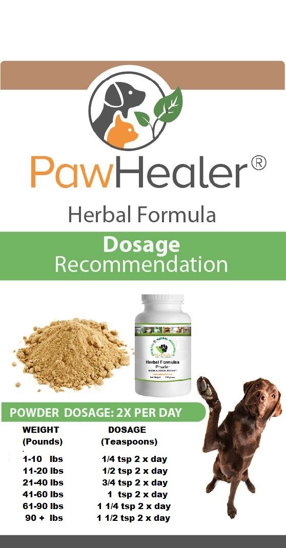Melange d'herbes PawHealer, solution vegetale pour le soutien tracheal.