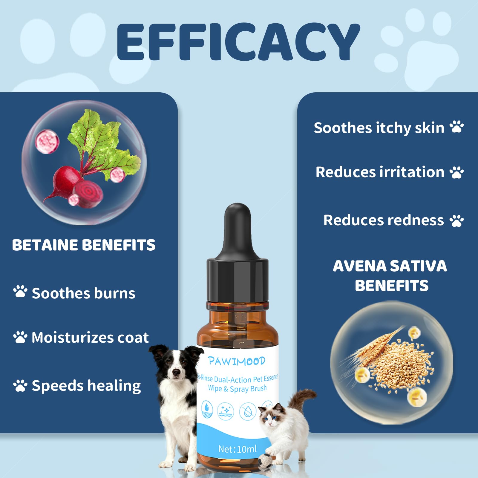 Pawimood flacon de 10 ml montrant la dilution facile avec eau.