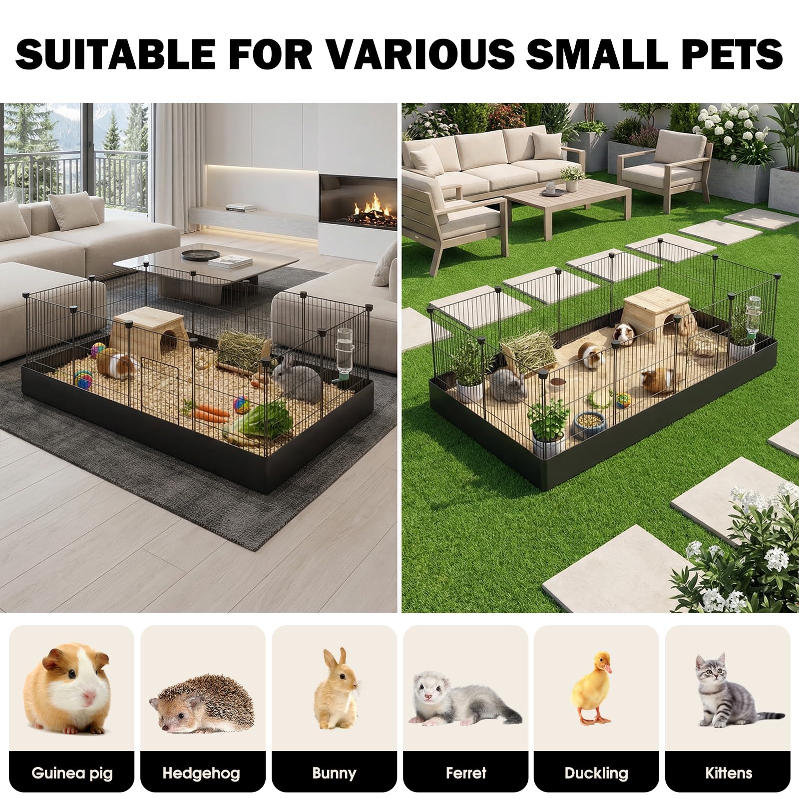 PAWING enclos polyvalent convient aux lapins, hamsters et hérissons.