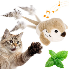 Pawingcat Oiseau Interactif Mouvant en action, stimule l’instinct de chasse.