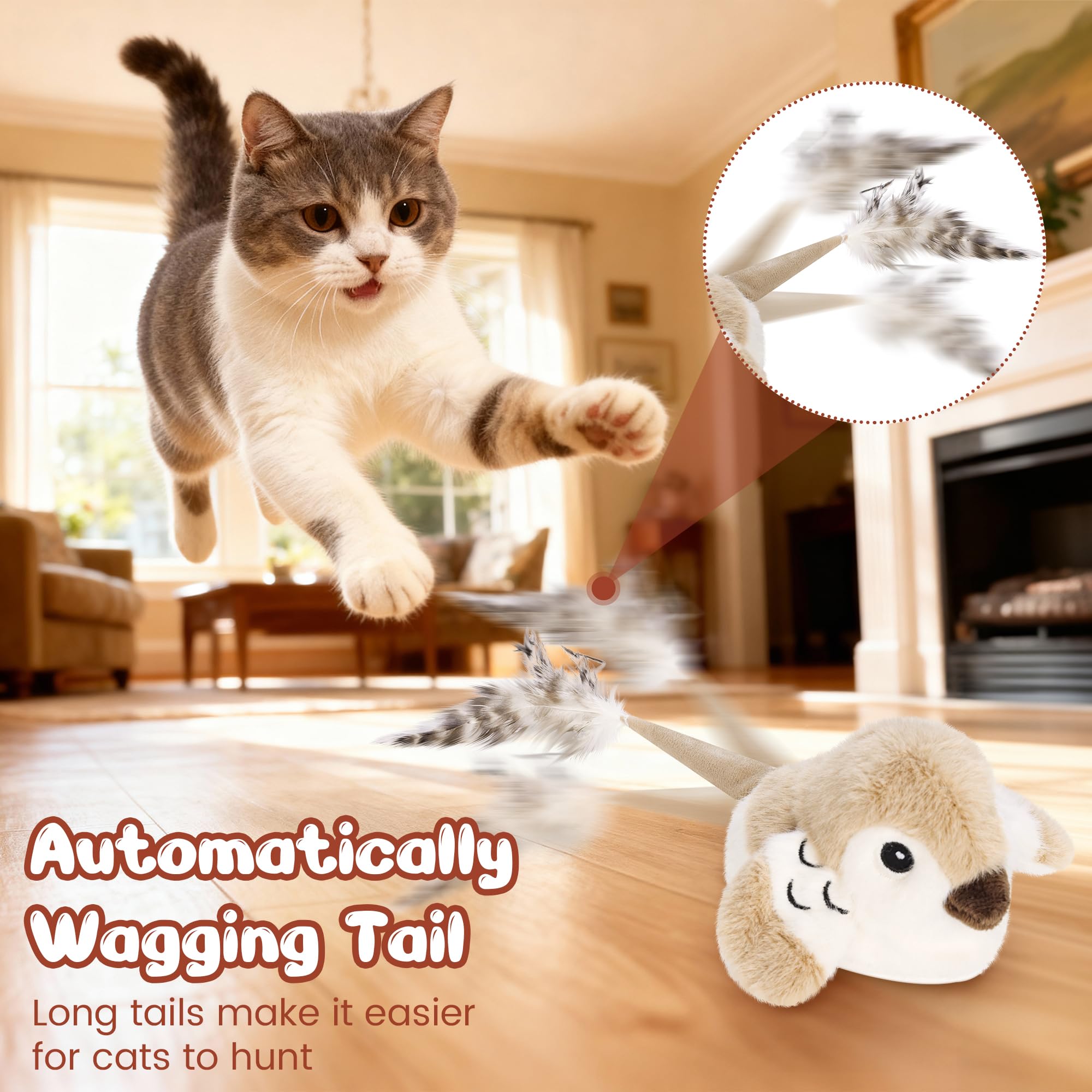 Pawingcat Oiseau Interactif, sons criants amusent votre chat.