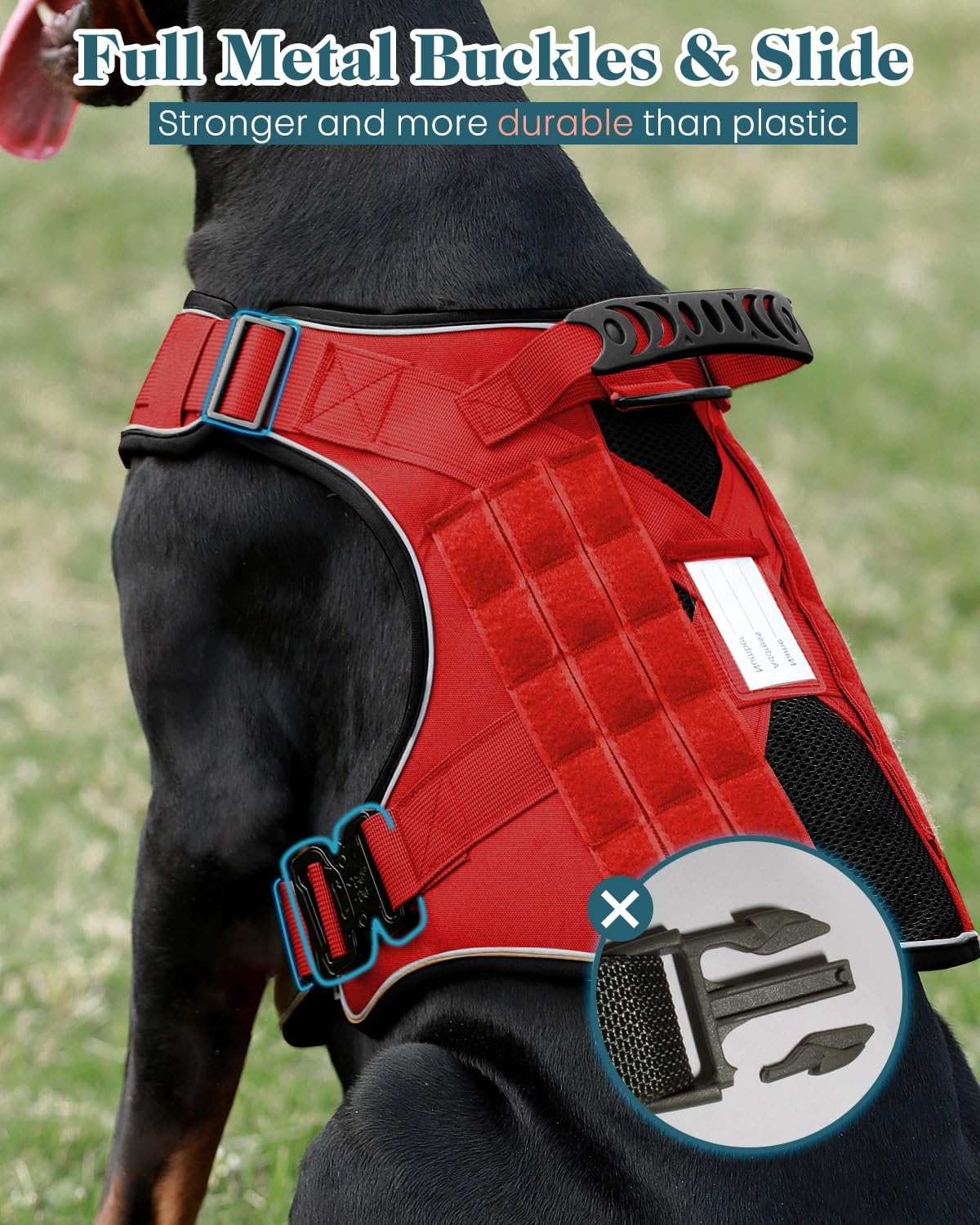 PawistaPal harnais formation chien avec 6 patches personnalisables.
