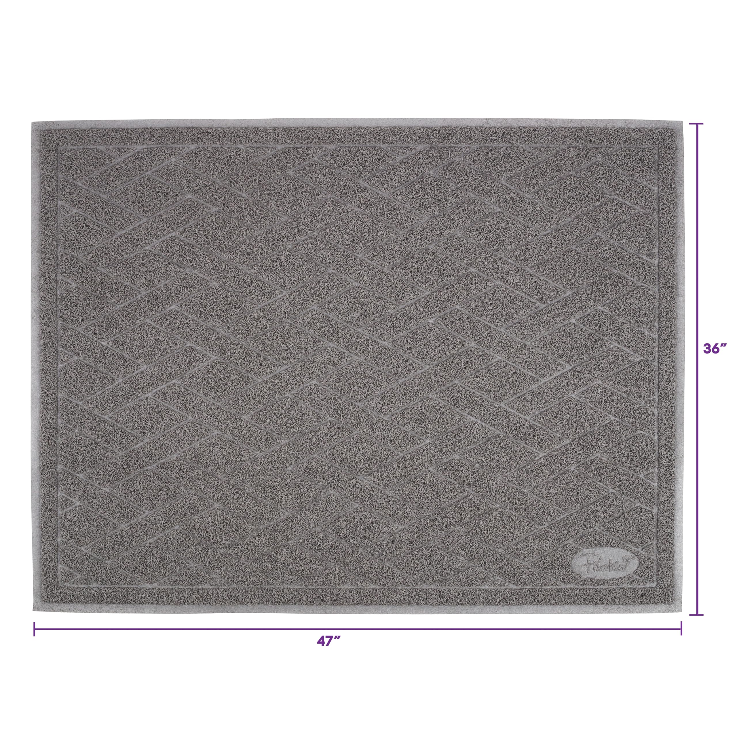 Pawkin Tapis Litière Chat Jumbo XX-Large, couleur gris neutre, s'harmonise avec déco.