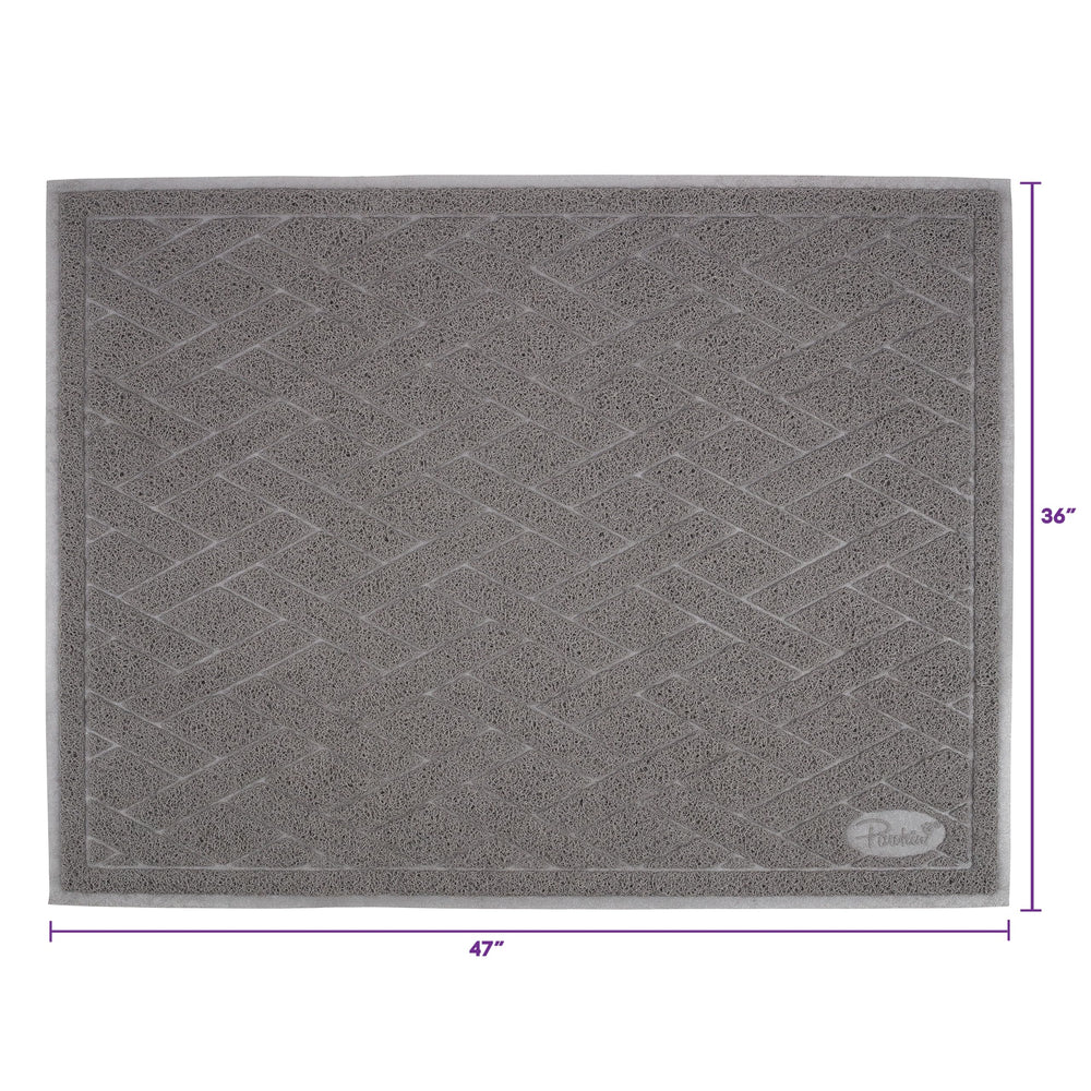 Pawkin Tapis Litière Chat Jumbo XX-Large, couleur gris neutre, s'harmonise avec déco.