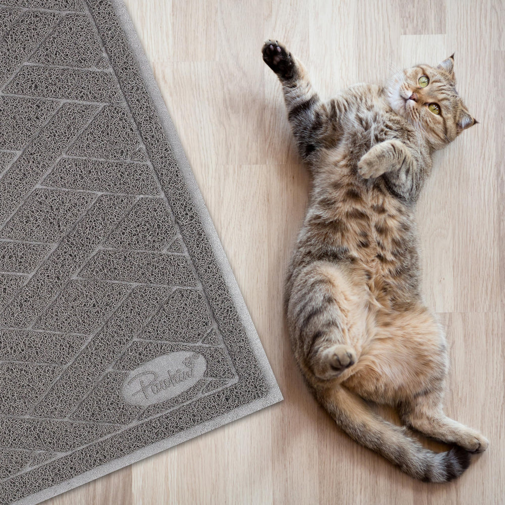 Pawkin Tapis Litière Chat Jumbo XX-Large, texture douce, confort paw pour chats sensibles.