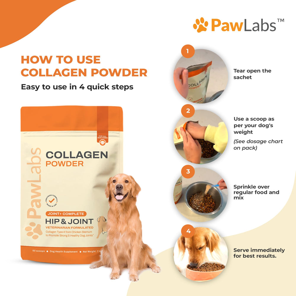 PawLabs collagene poudre chien – texture fine facilitant melange avec nourriture