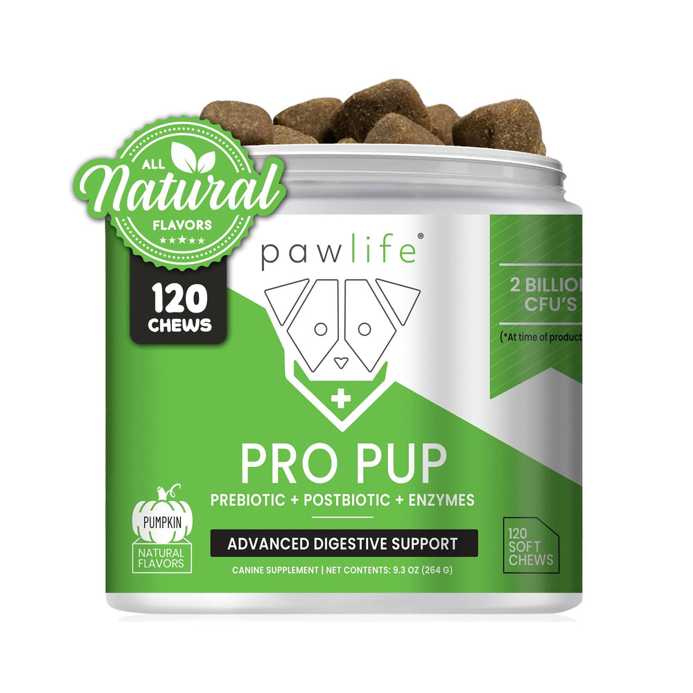 Pawlife Probiotiques pour chiens, bouchée saveur potiron pour la digestion.