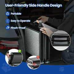 Rampe pliable Pawlify, rangement compact après usage.