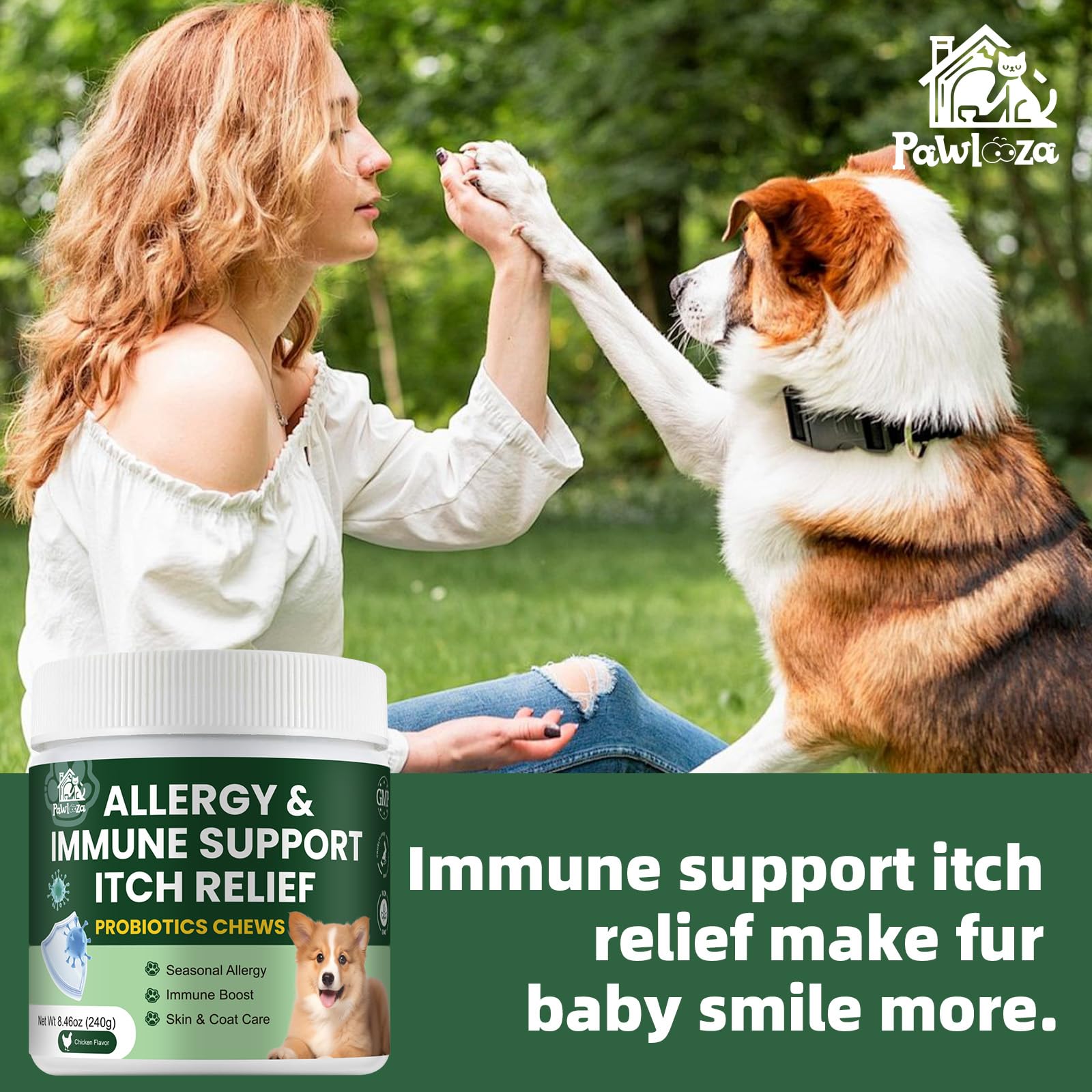 Pawlooza Probiotiques chien: digestion améliorée et absorption des nutriments.