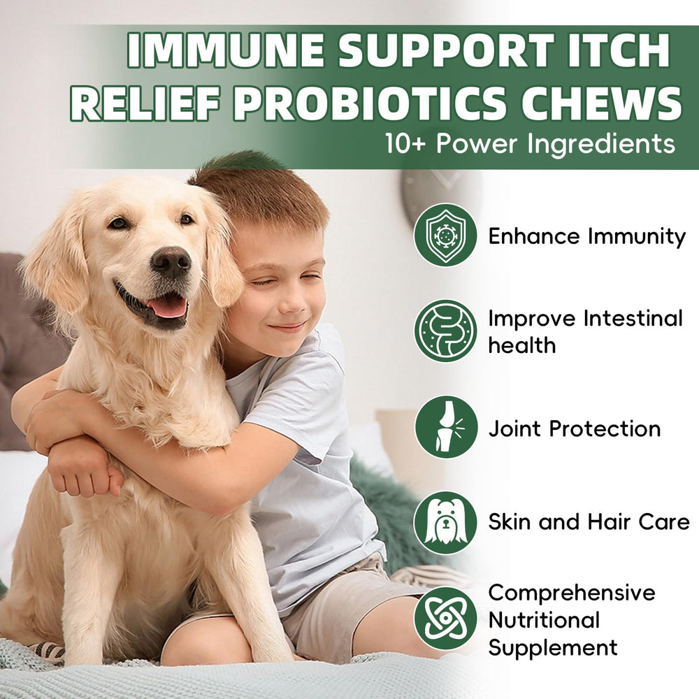 Pawlooza Probiotiques chien: oméga-3 krill pour une peau saine.