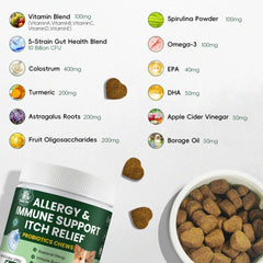 Pawlooza Probiotiques chien: peau et poil brillants grâce à la formulation.