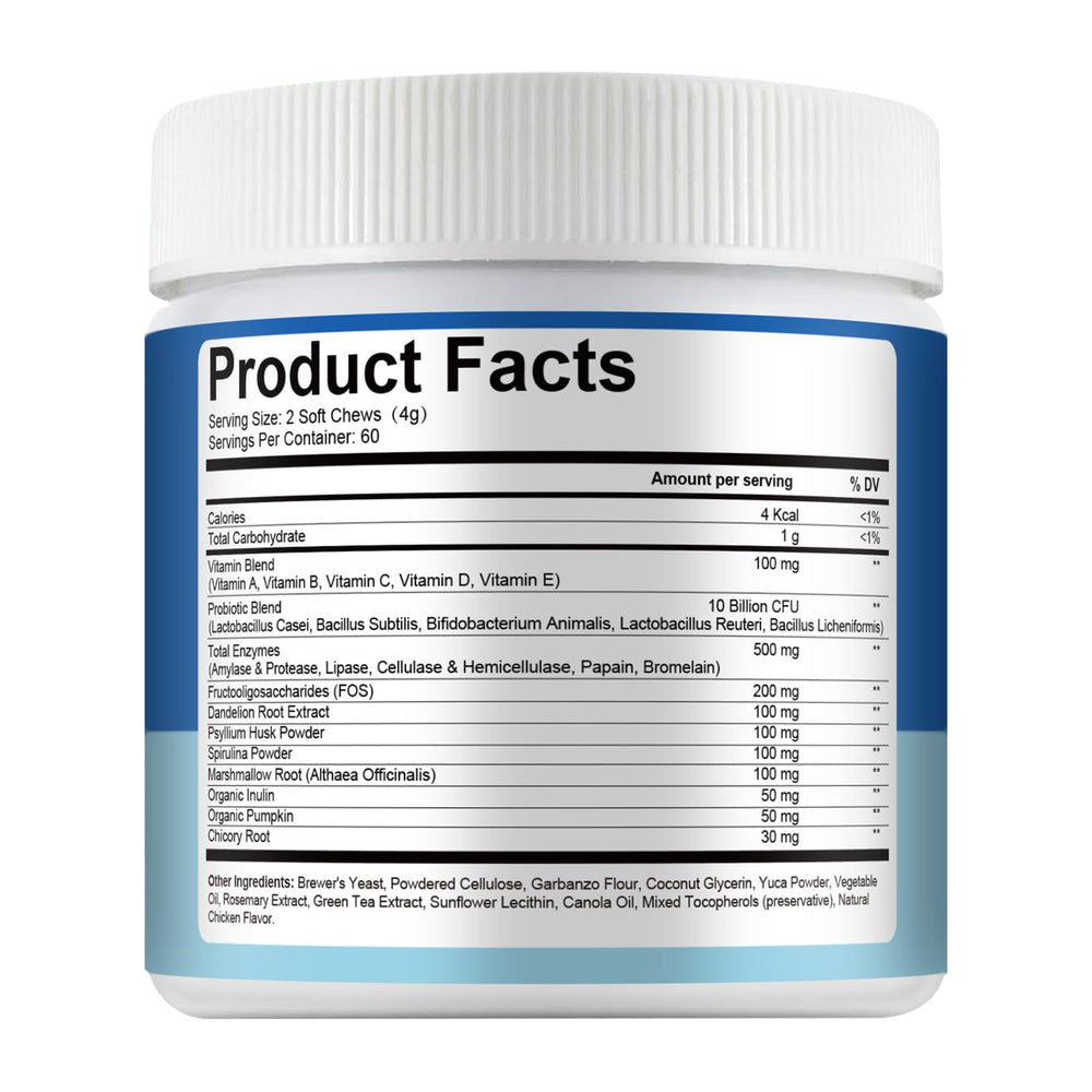 Pawlooza Probiotiques chiens – dosage facile sur nourriture quotidienne.