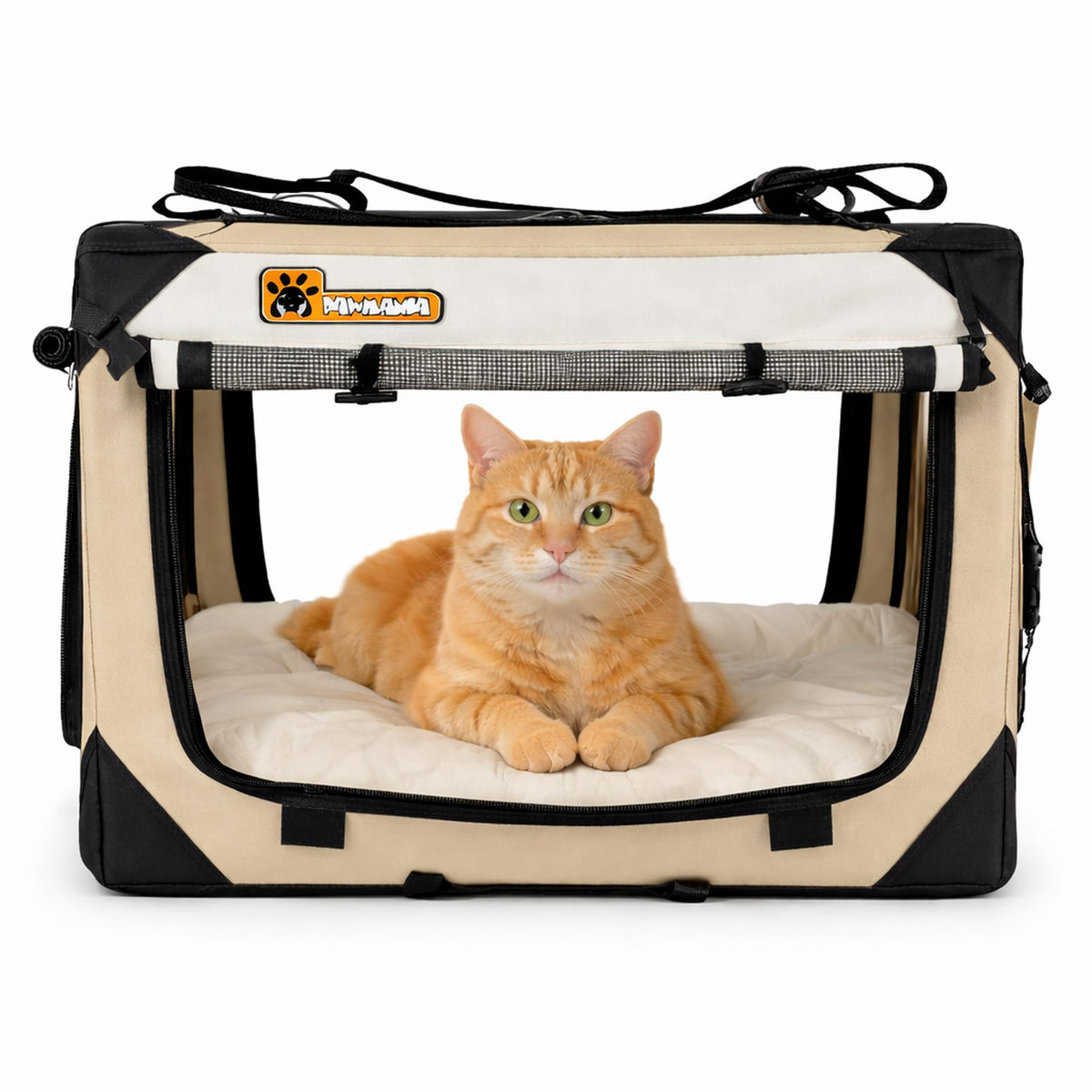 PAWMANIA caisse-animalier avec parois douces et cadre métallique renforcé.