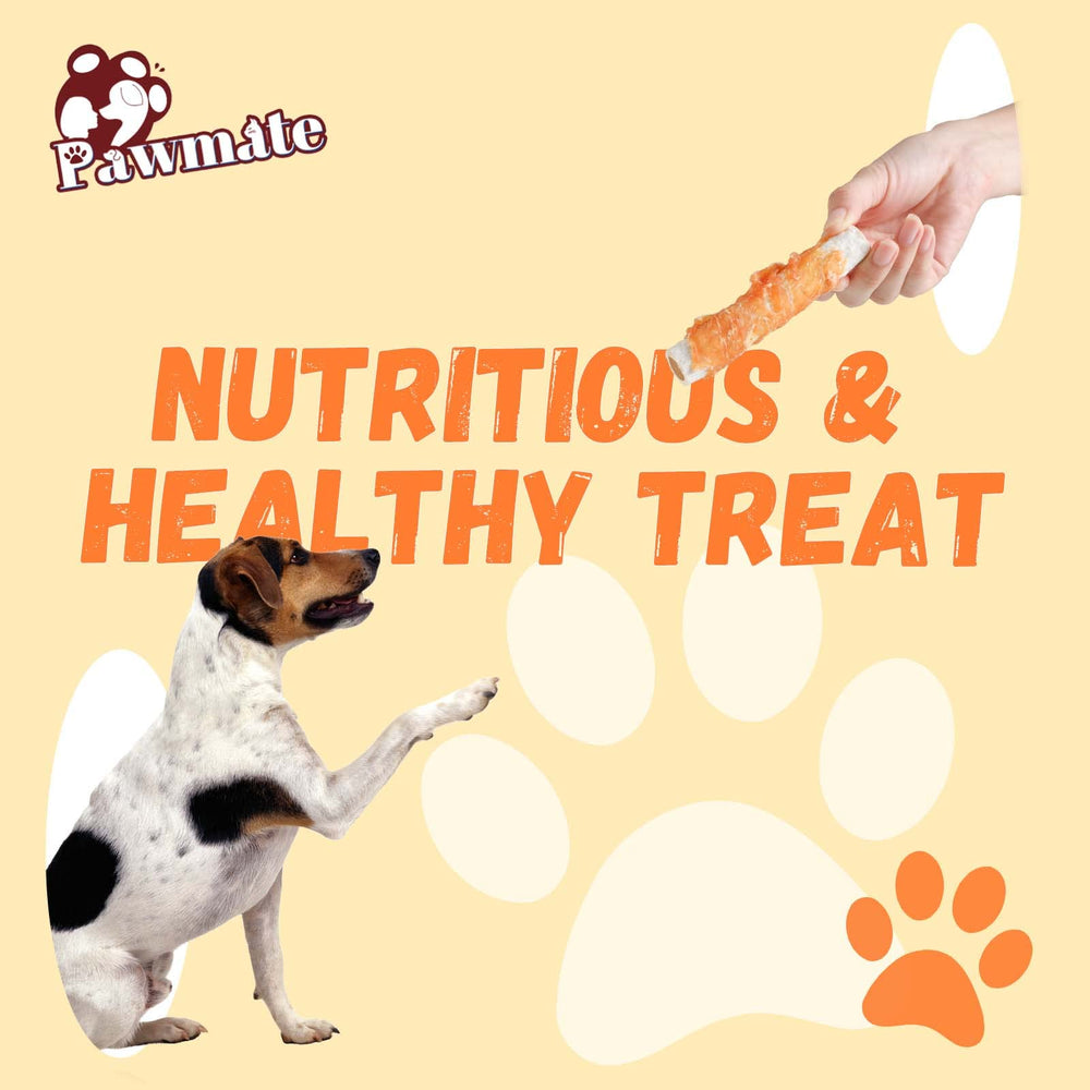 Pawmate baton rawhide poulet patate-douce, utile comme reward lors des sessions d education.