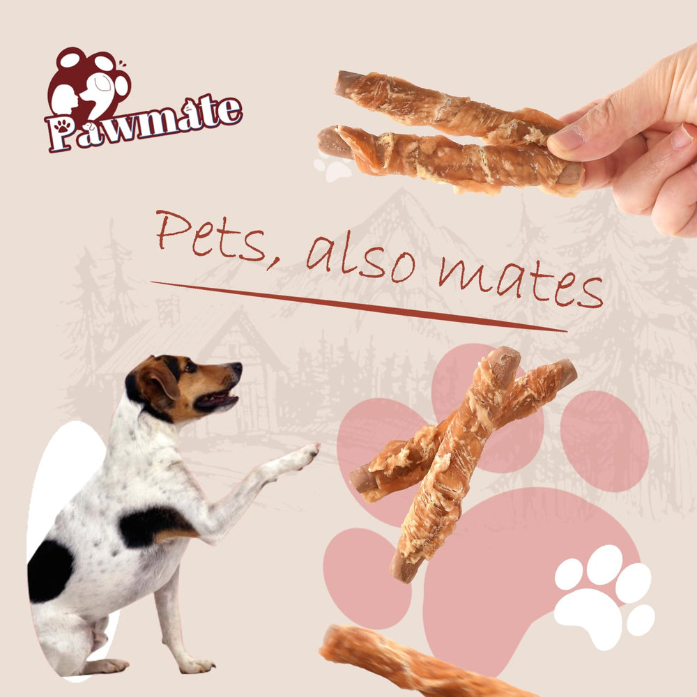 Pawmate ensemble poulet-beurre-arachide: double saveur appréciée par les chiens.