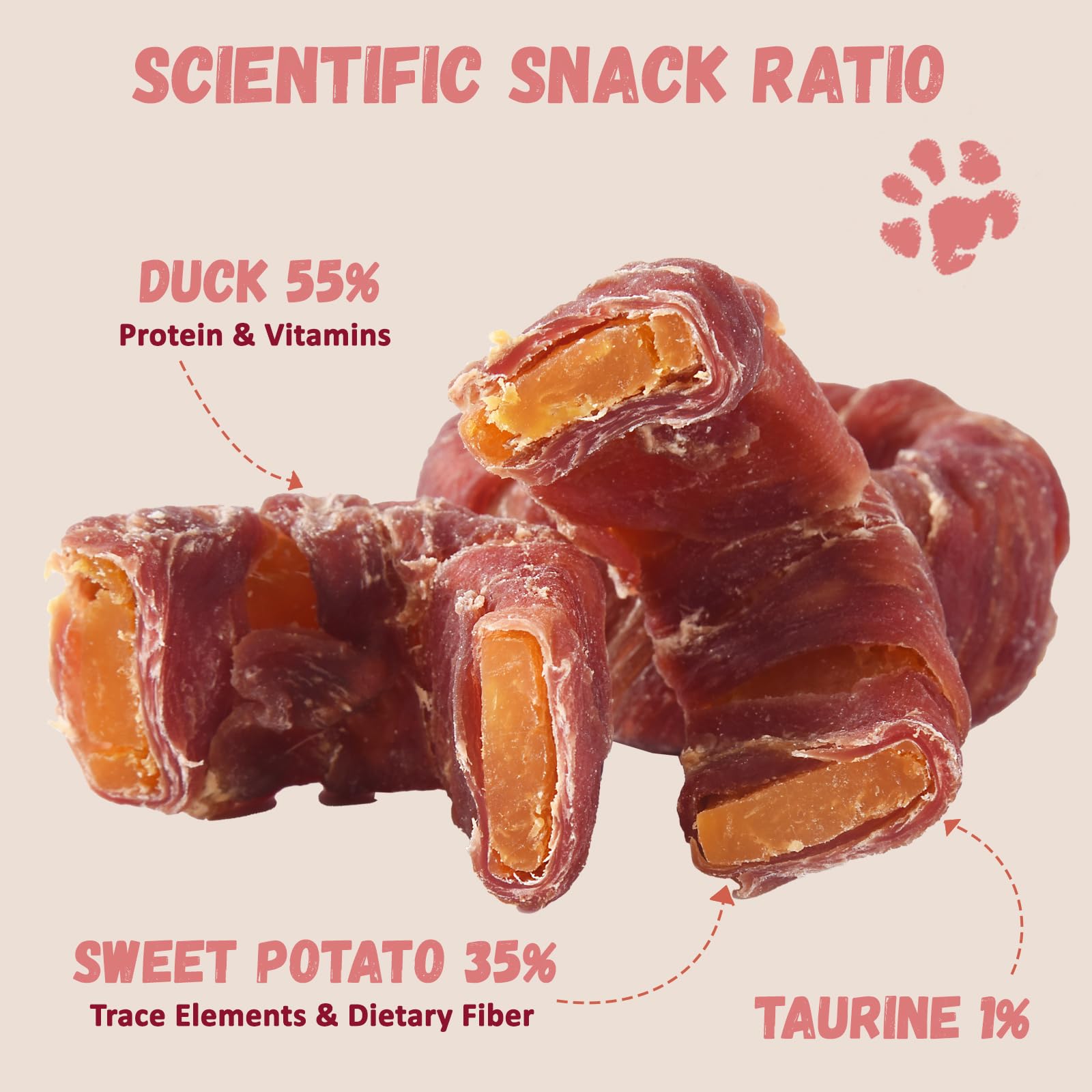 Pawmate friandises chien patate douce sans cereales, texture moelleuse ideale