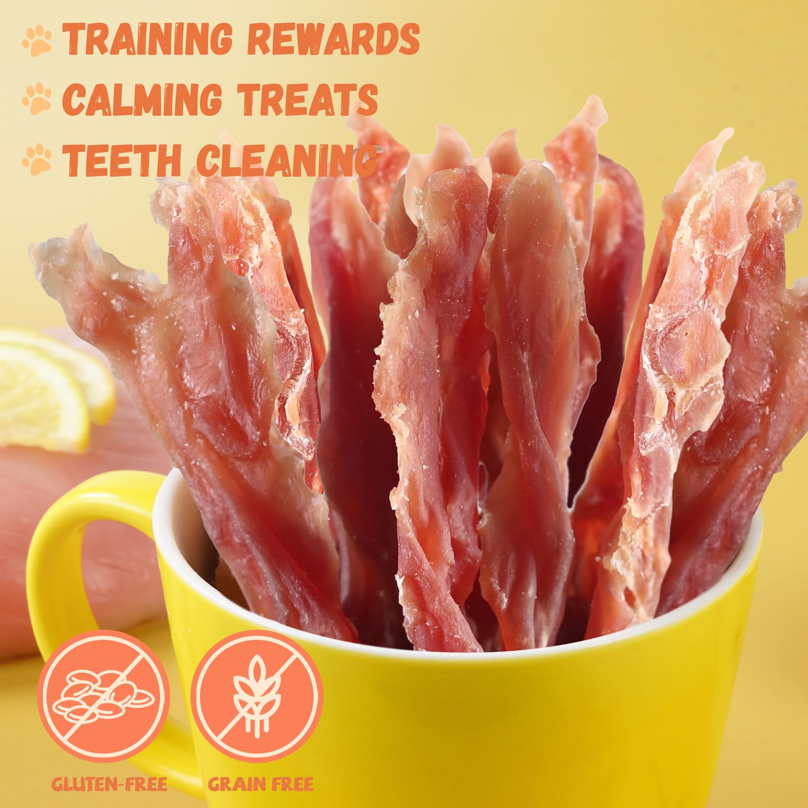 Pawmate jerky canard – image montrant une récompense pendant l’entraînement et l’appétit.