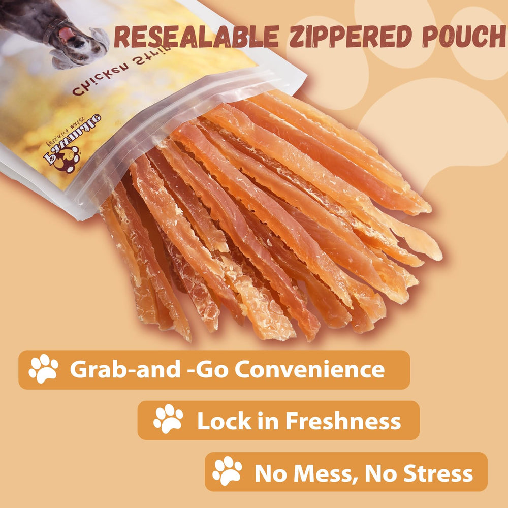 Pawmate jerky poulet – récompense simple et efficace pendant l'entraînement.