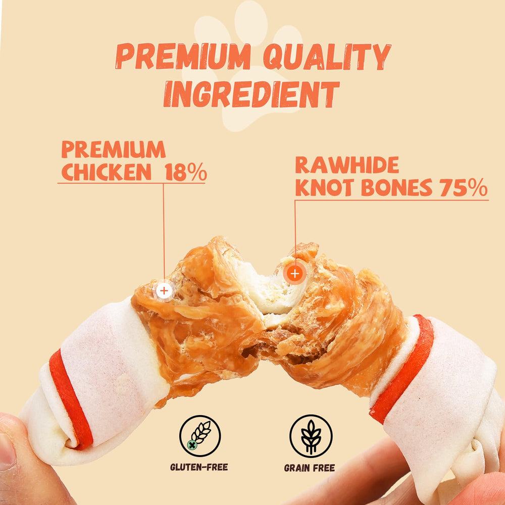 Pawmate os poulet enveloppe rawhide grand format – aide à nettoyer les dents
