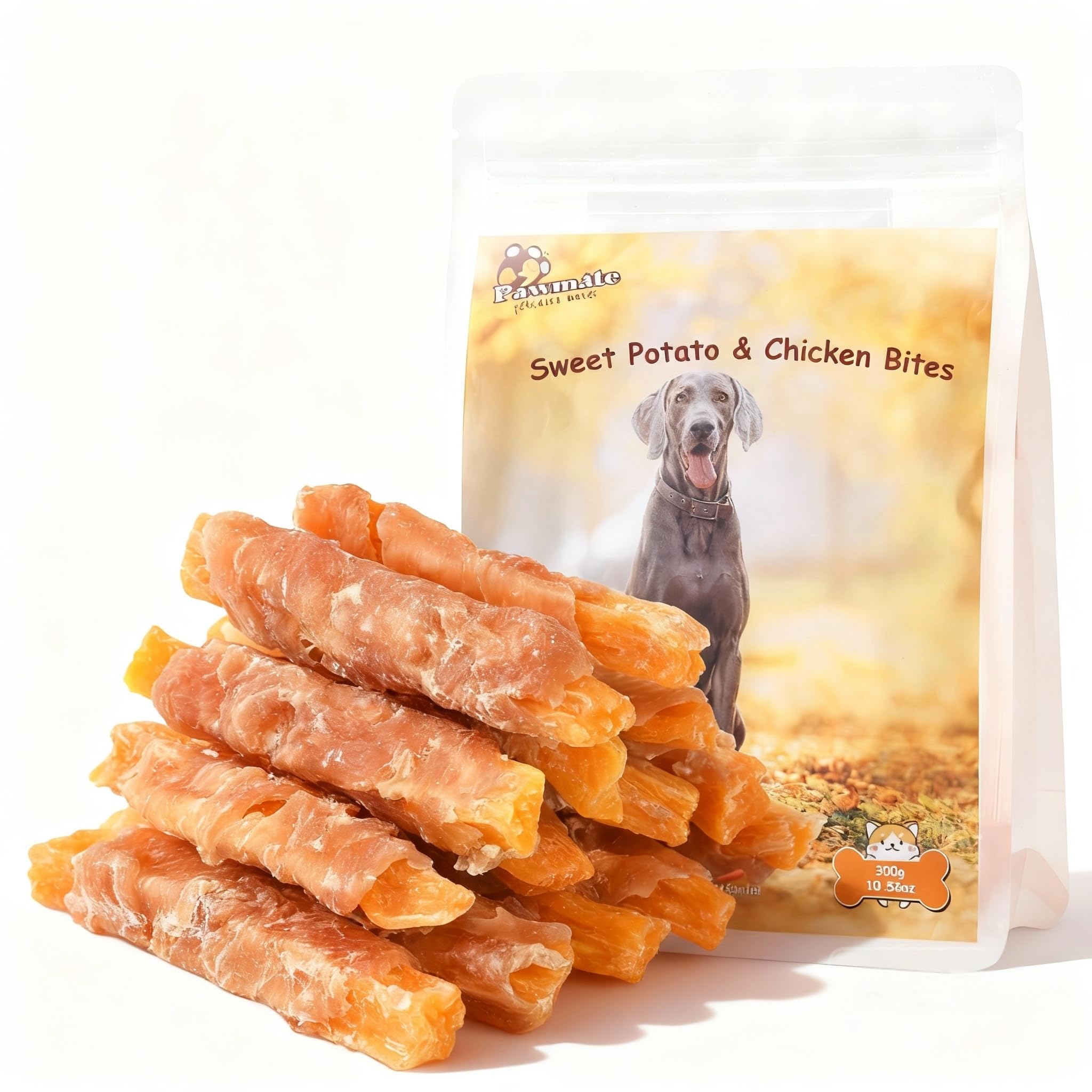 Pawmate poulet enrobe patate douce — friandise attrayante pour récompense quotidienne