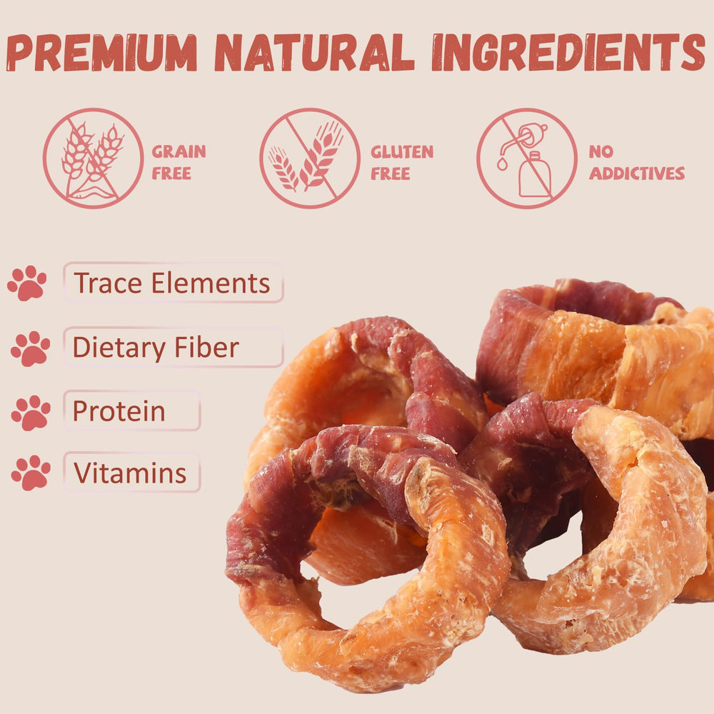 Pawmate Sweet Potato Donuts adaptés à toutes tailles de chiens, pratique en entraînement.