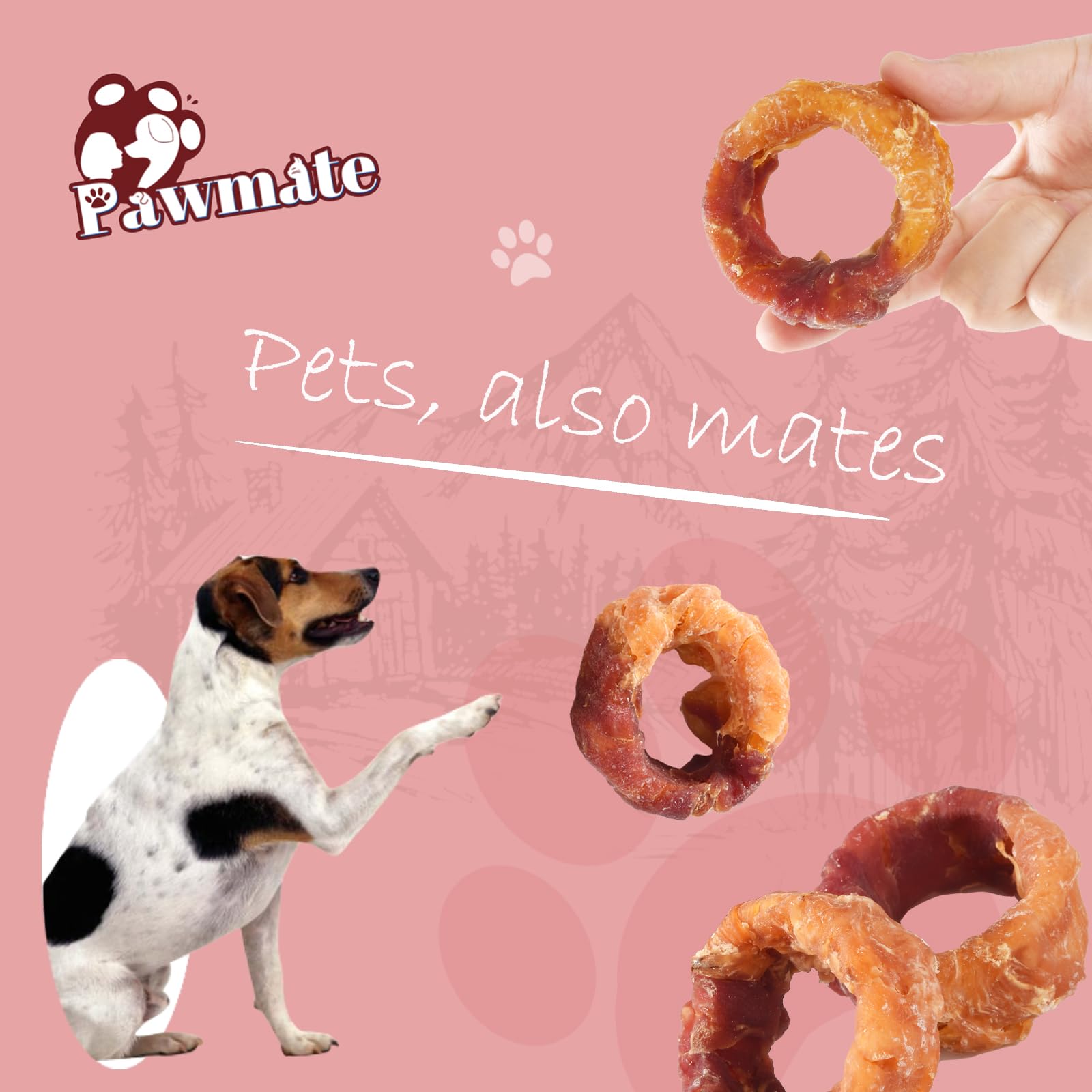 Pawmate Sweet Potato Donuts soutien potentiel pour la santé dentaire et l'activité mentale.