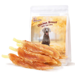 Pawmate: tendres-poulet-cod-enroules pour récompenser le chien pendant l'entraînement.