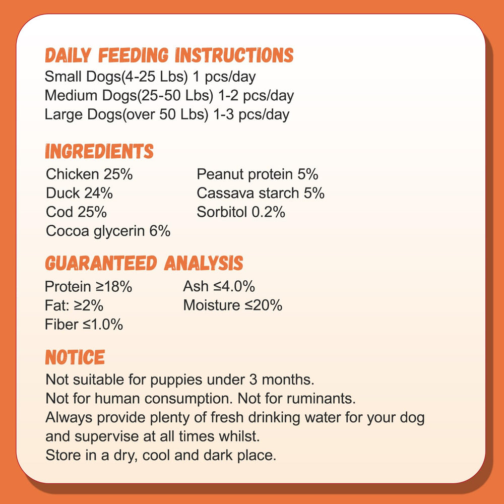 Pawmate friandises en portions adaptées, environ 15 à 17 pièces par sachet.