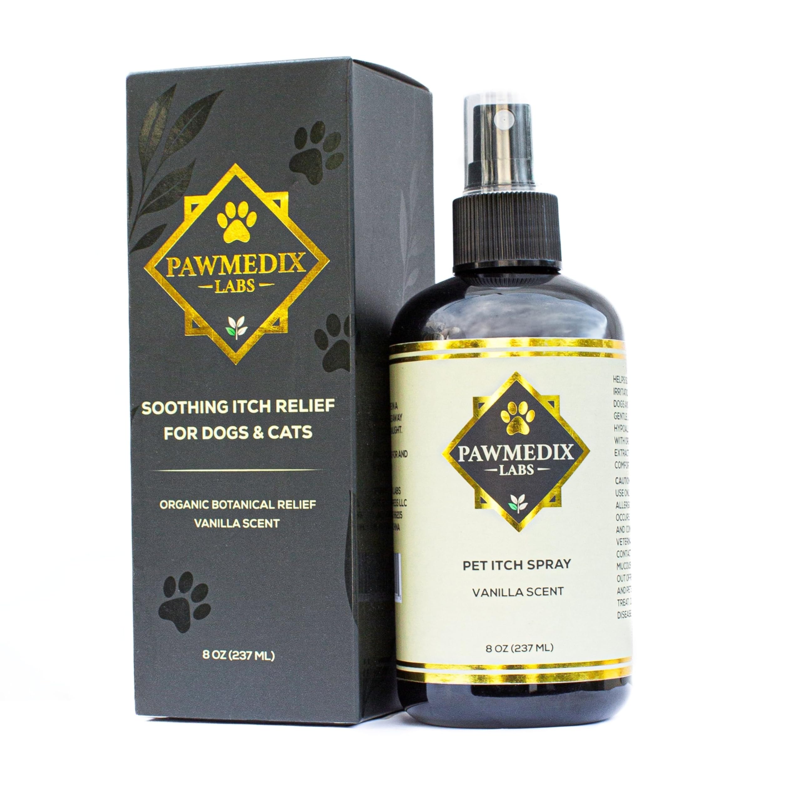 PAWMEDIX LABS — bouteille spray traitant les points chauds pour chiens et chats, apaisement potentiel.