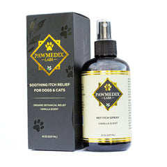 PAWMEDIX LABS — bouteille spray traitant les points chauds pour chiens et chats, apaisement potentiel.