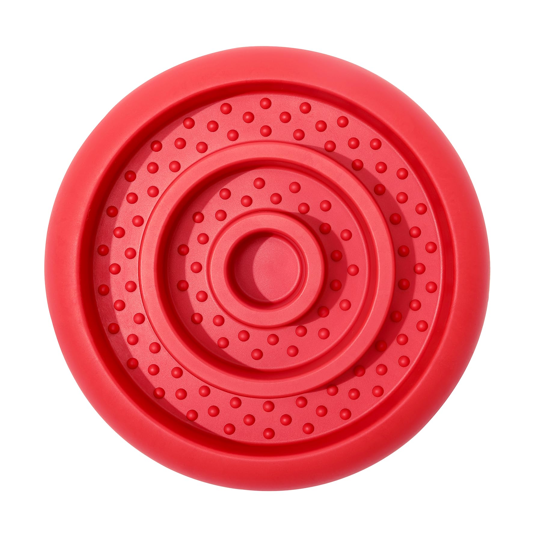 Pawnana Slow Feeder Lick Mat avec anneau intérieur rouge, ralentit l'alimentation et optimise la mastication.