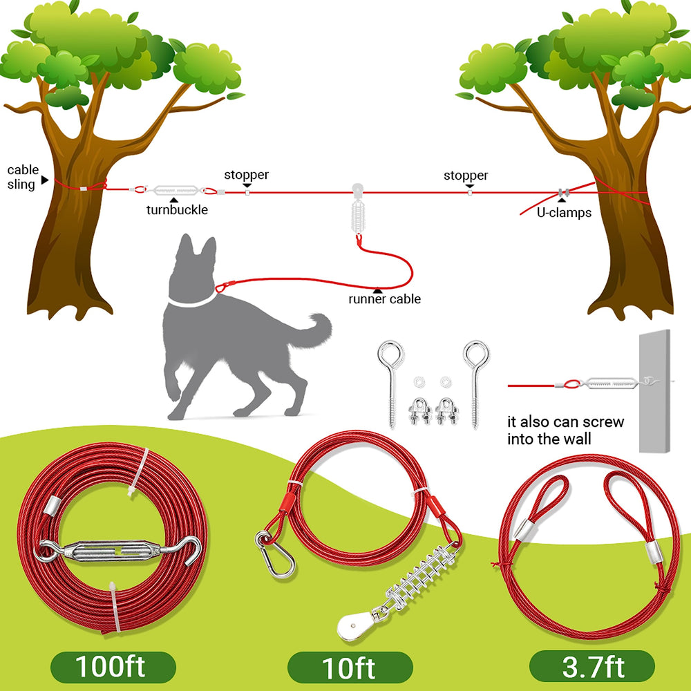 PAWNISAW sangle-câble 100 pieds, installation flexible entre arbres sans endommager l'arbre.