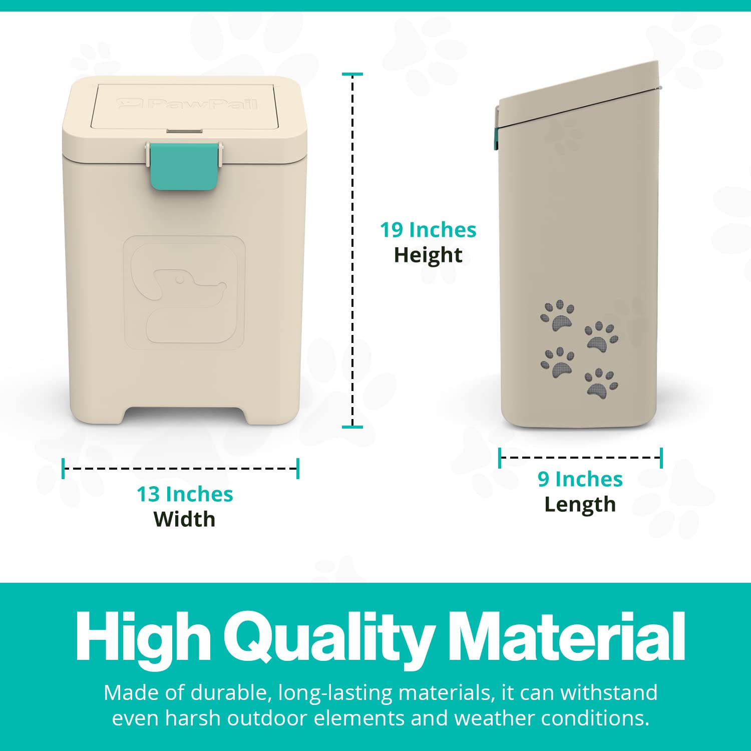 PawPail capacité 19 litres pour gérer les déchets quotidiens.