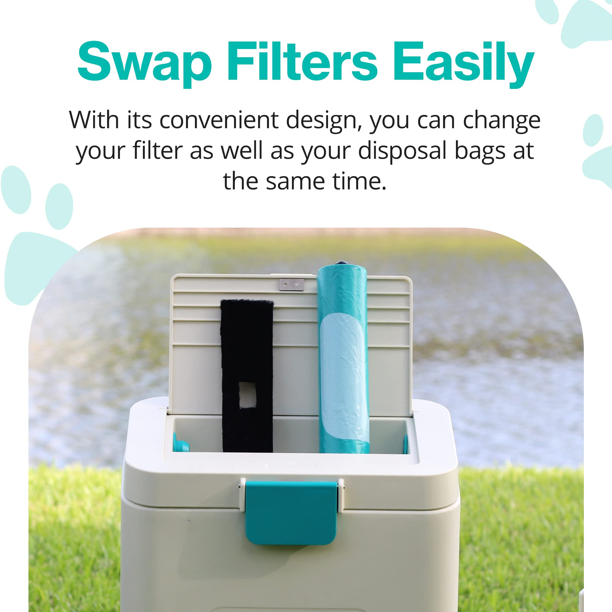 PawPail, solution polyvalente pour poubelles et boîtes à déjections et litière.