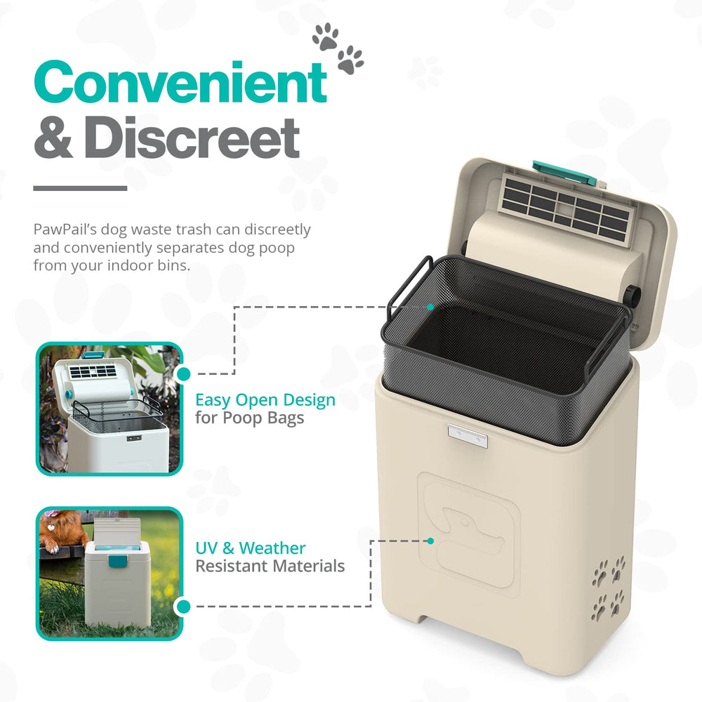 PawPail ventilation-dualite assure une circulation d'air autour des déchets.