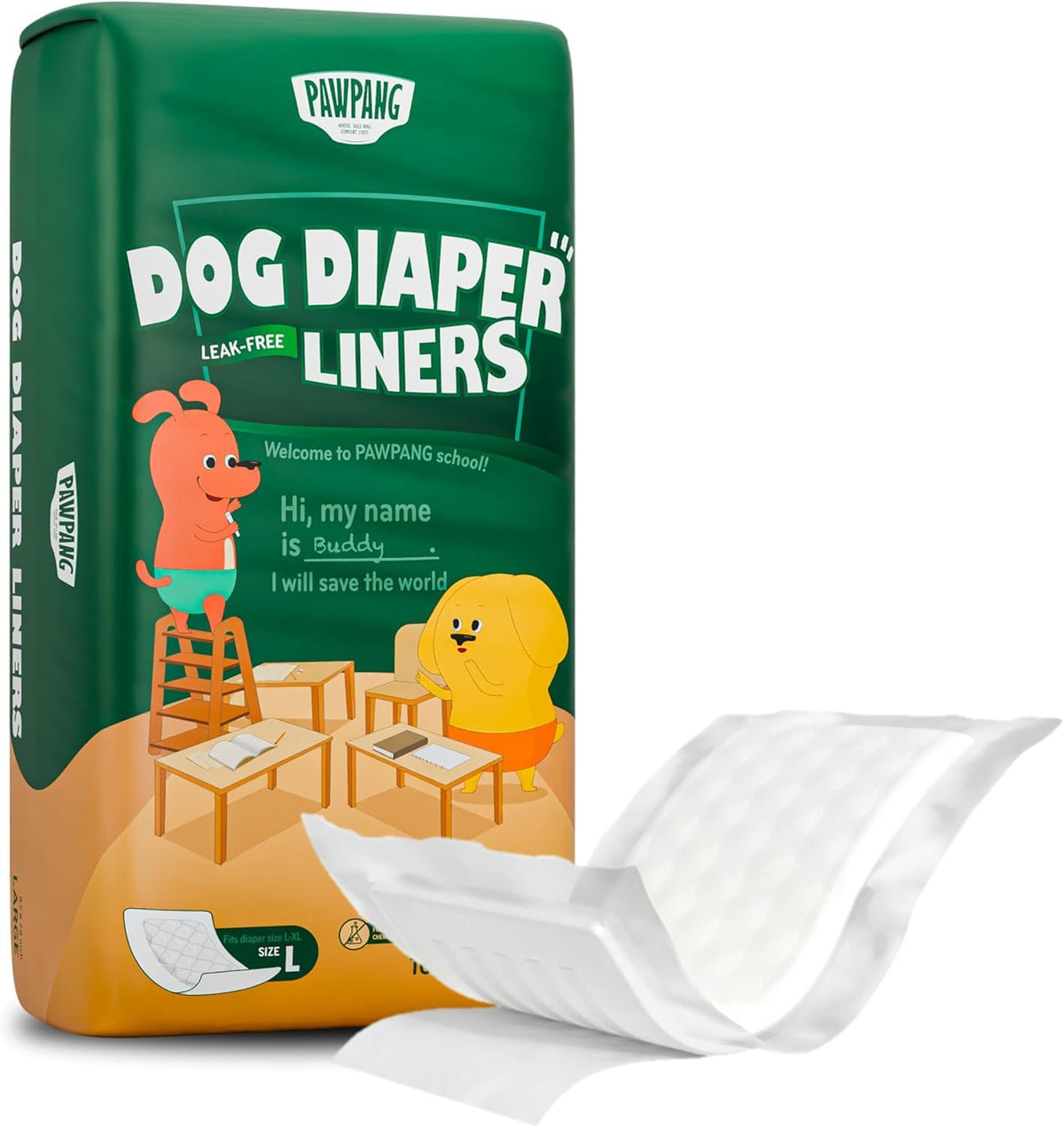 PAWPANG protections absorbantes pour chien — prévient les fuites à la maison.