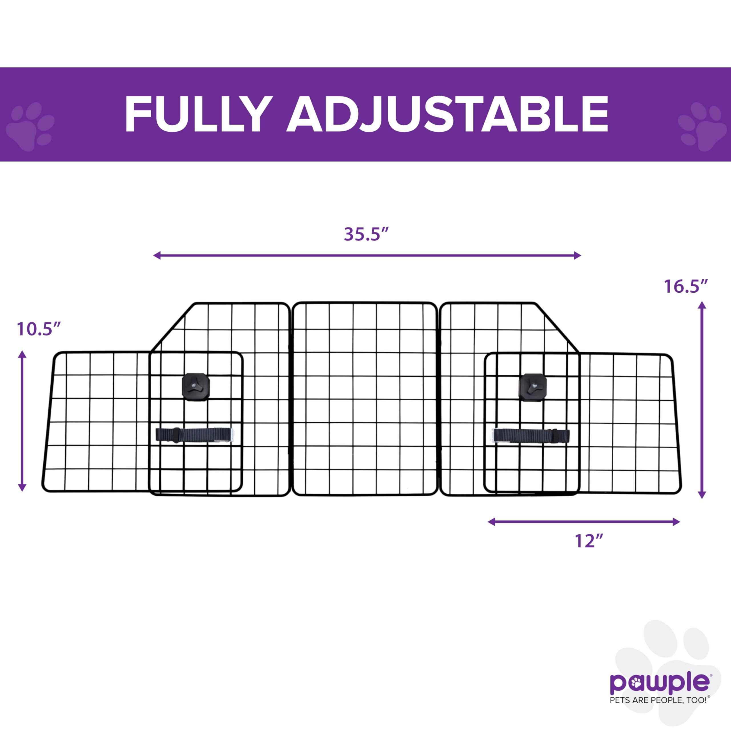 Barrière Pawple universelle et ajustable s’adaptant à la plupart des véhicules