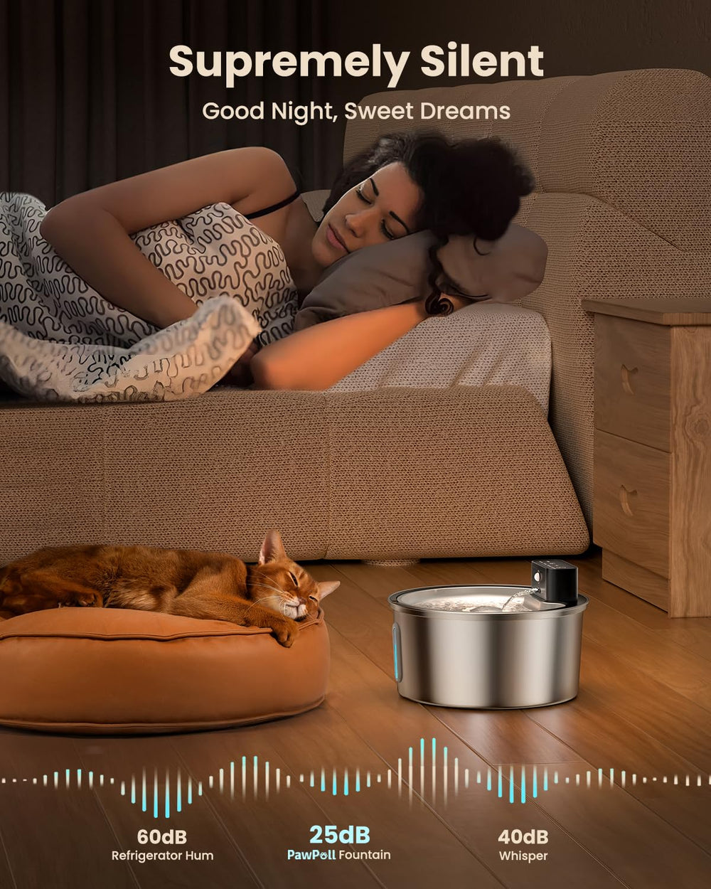 PawPoll capacité 3,2 L, parfaite pour plusieurs chats