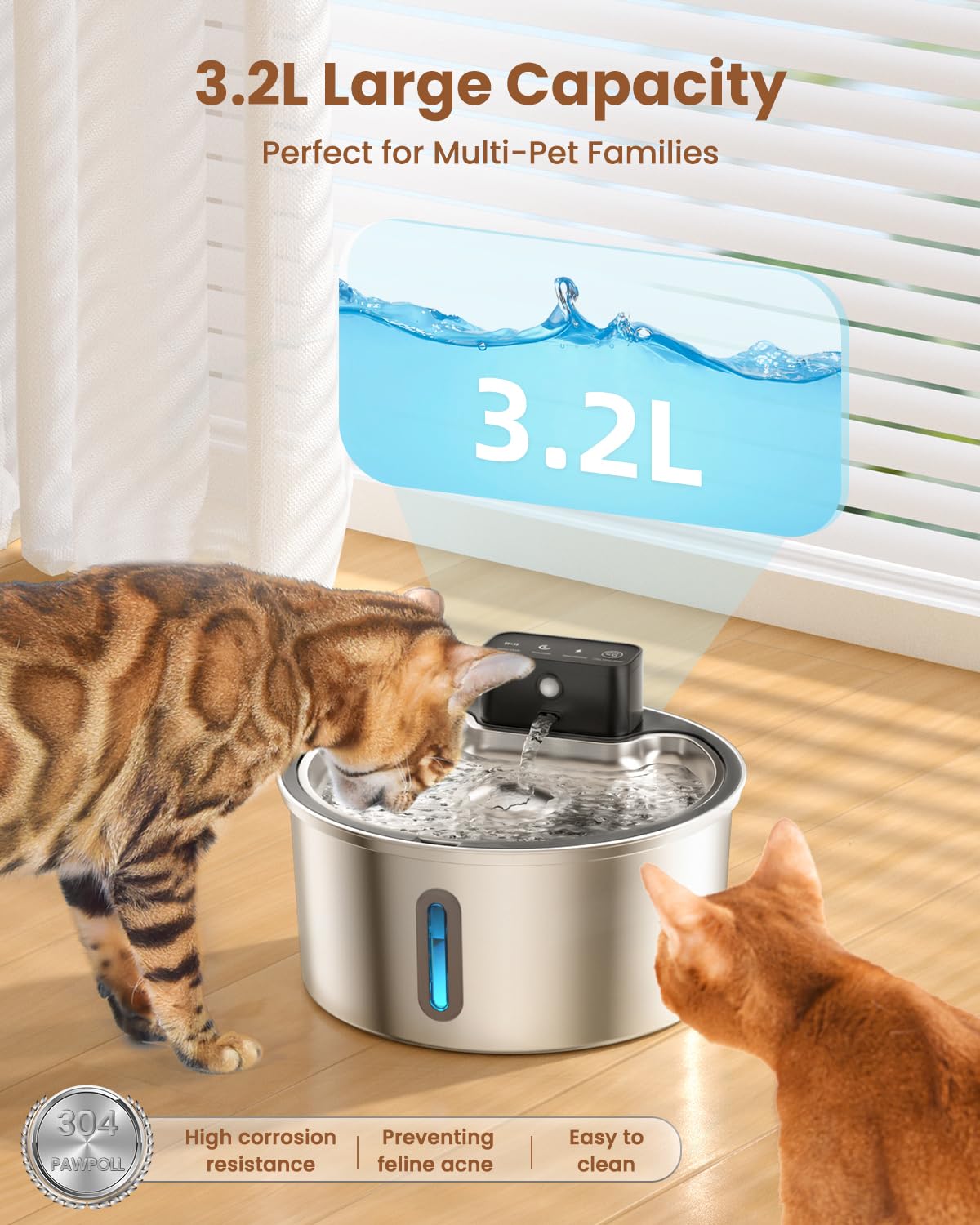 PawPoll fenêtre de niveau d’eau pour surveiller facilement