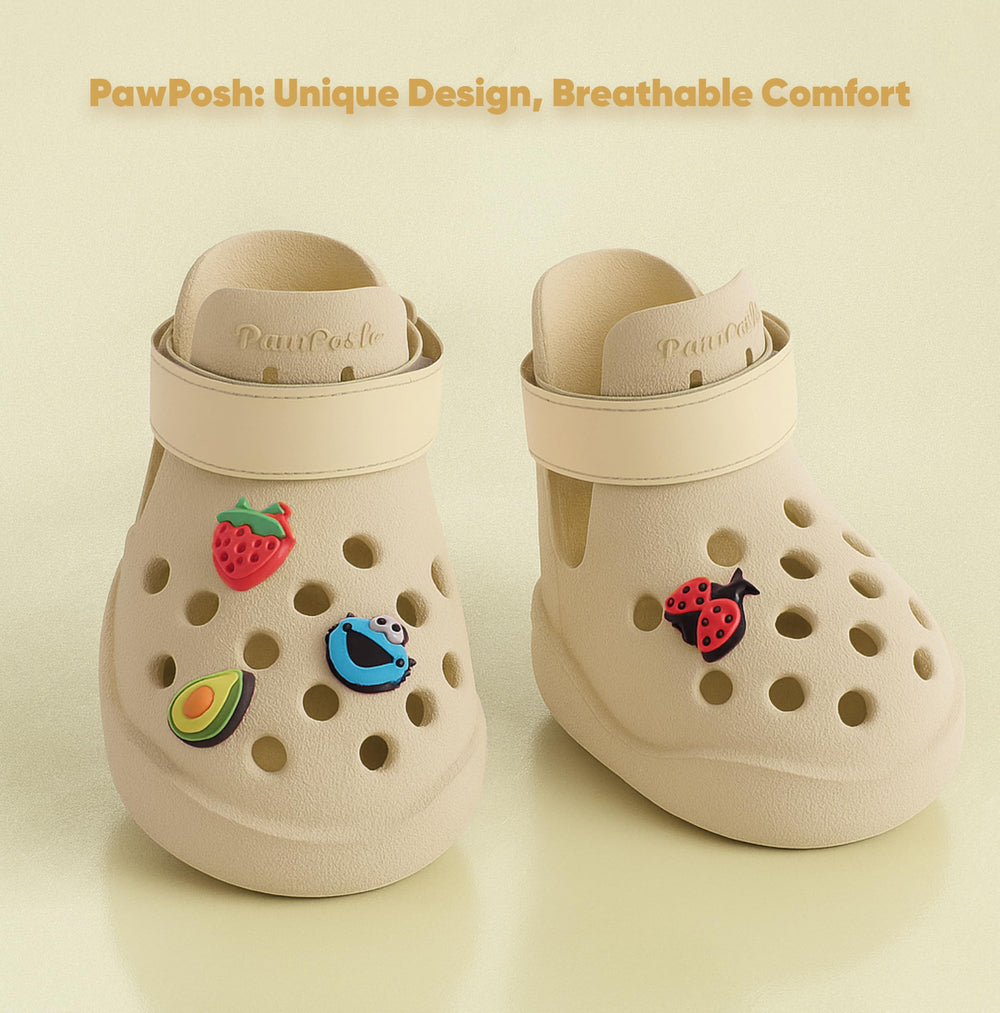 Chaussures PawPosh perforées pour ventilation, idéales par temps chaud.