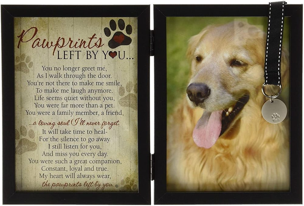 Cadre Pawprints noir 5x7 pour photo, souvenir durable d'un chien aimé