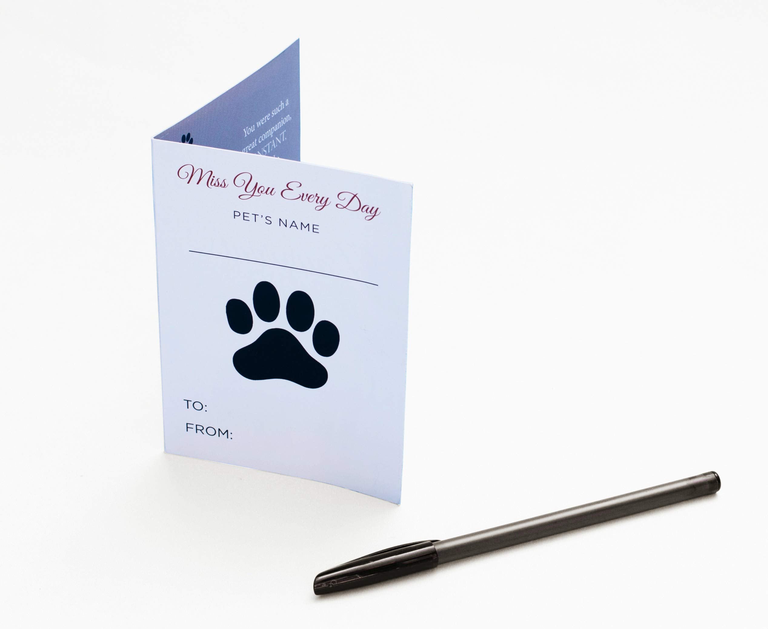 Pawprints Left by You – Emballage prêt à offrir avec carte de condoléances.