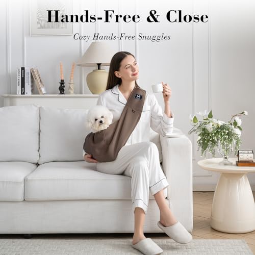 PAWPUBBY sling caramel — accès rapide à vos objets grâce à la poche intégrée