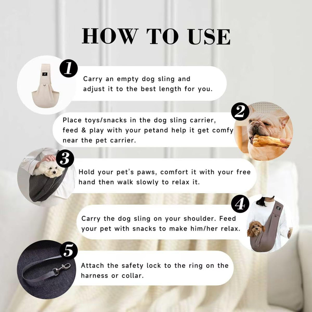 PAWPUBBY sling chien petit: poche pratique pour téléphone et clés.