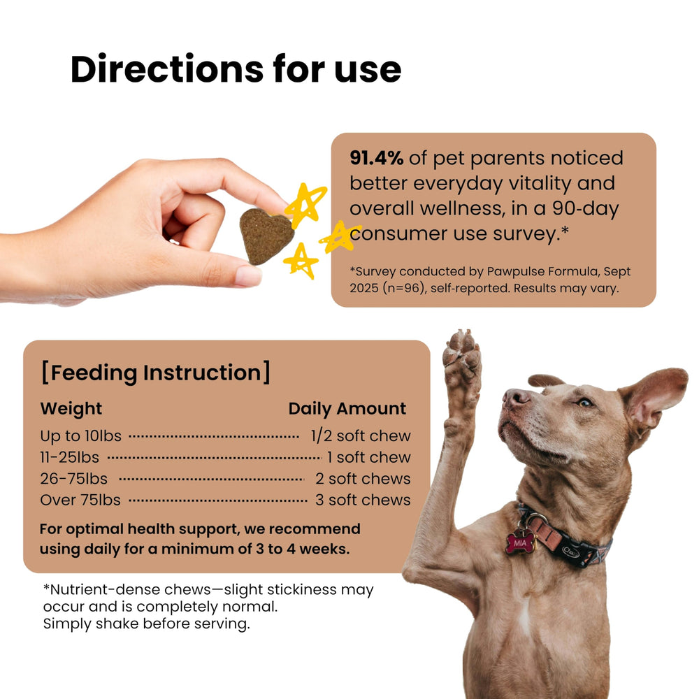PAWPULSE FORMULA croissance cellulaire pour chien, potentiel renouvellement cellulaire