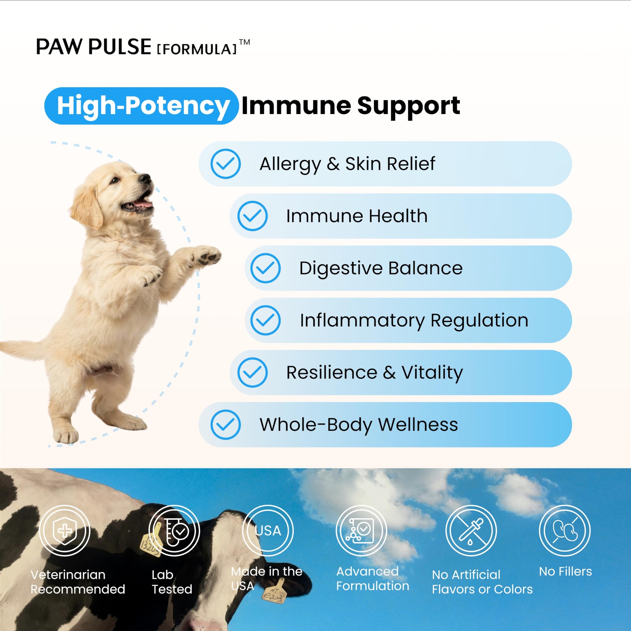PAWPULSE FORMULA-doseur-poudre: dosage précis à ajouter dans les repas.